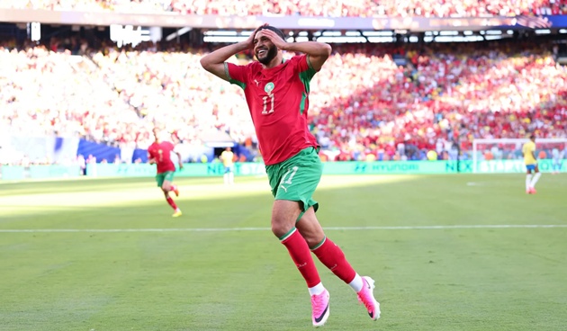 Saibari vừa ghi bàn vào lưới Brazil.