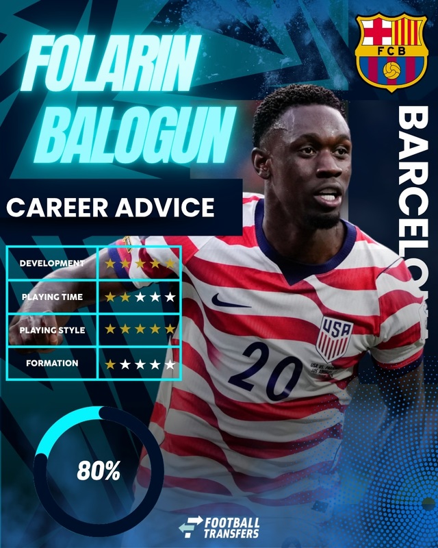 Balogun được đánh giá rất phù hợp với Barca.