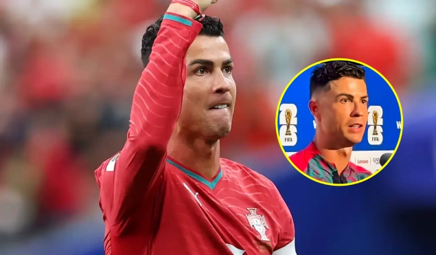 Ảnh bài viết Ronaldo ngắt lời phóng viên khi nhắc đến Messi ghi bàn