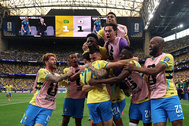 Gabriel Martinelli giúp Brazil đánh bại Nhật Bản với tỷ số 2-1. Ảnh: Getty Images