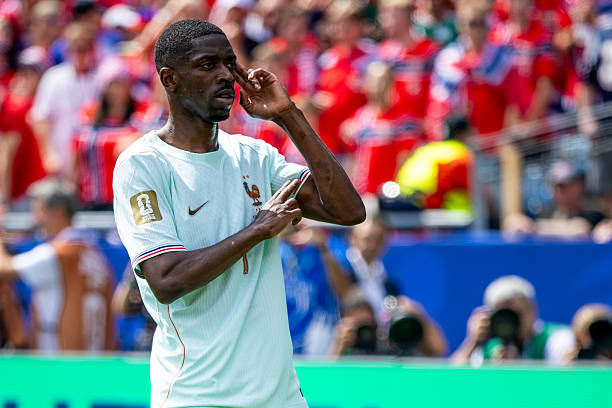 Ousmane Dembele l&agrave; ng&ocirc;i sao s&aacute;ng nơi tuyến đầu của tuyển Ph&aacute;p. Ảnh: Getty Images.