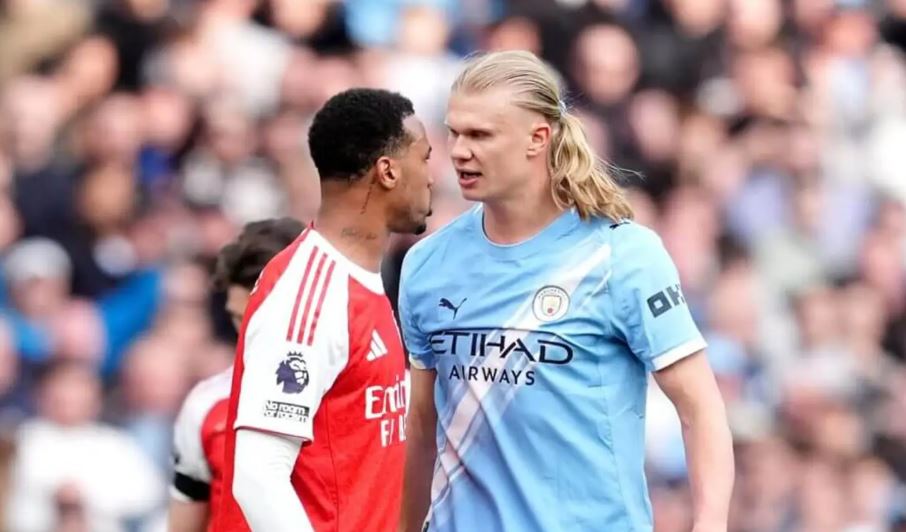 Liệu Gabriel có thể phong toả được Haaland? Ảnh: Getty Images.