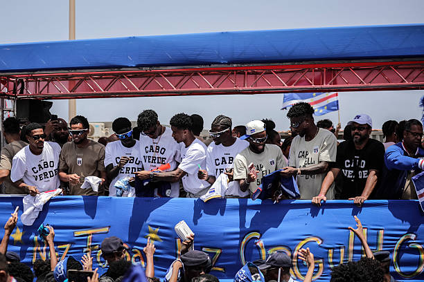Tuyển Cape Verde được chào đón như những người hùng. Ảnh: Getty Images.