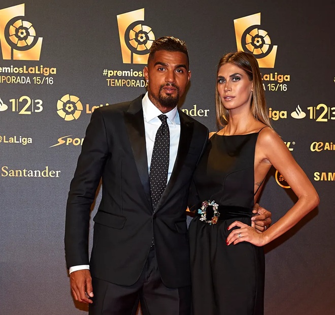 Kevin-Prince Boateng với vợ cũ Melissa Satta. Ảnh: Getty.