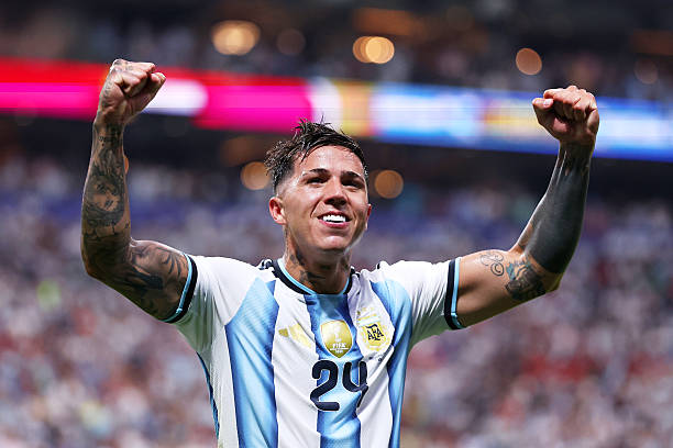Enzo Fernandez lập công ấn định chiến thắng cho Argentina. Ảnh: Getty Images.