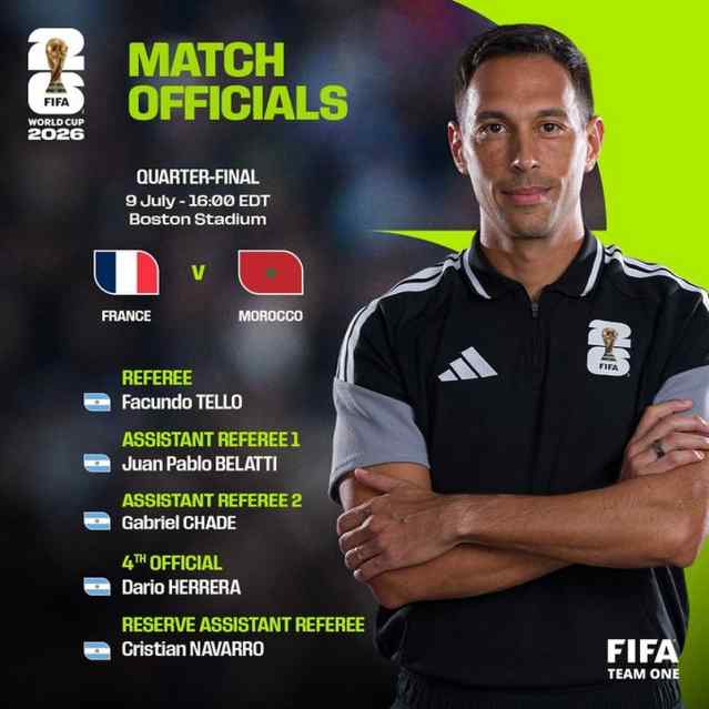 FIFA gây tranh cãi với danh sách tổ trọng tài điều hành trận tứ kết giữa Pháp với Morocco. Ảnh: FIFA.