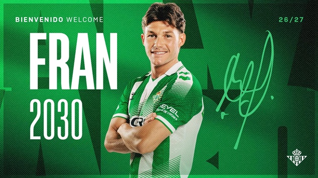 Ảnh bài viết Real Betis chiêu mộ thành công Fran Garcia từ Real Madrid