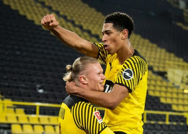 Bellingham và Haaland khi còn chơi cho Dortmund. Ảnh: Getty.