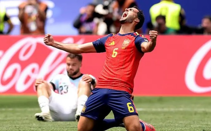 Merino tỏa sáng mang về chiến thắng cho Tây Ban Nha. Ảnh: Getty Images.
