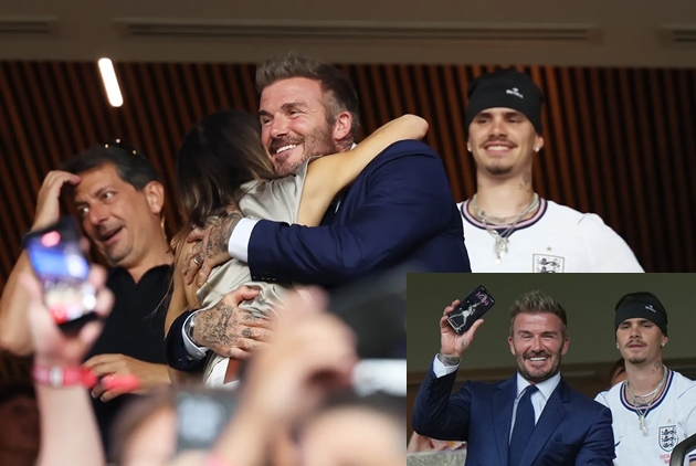 Hình nền điện thoại của Beckham là vợ anh, Victoria. (Ảnh: Getty Images)