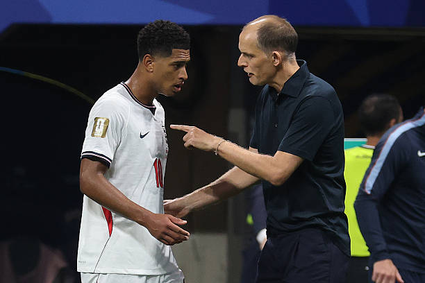 Mối quan hệ giữa Thomas Tuchel và Jude Bellingham giúp thúc đẩy tuyển Anh. Ảnh: Getty Images