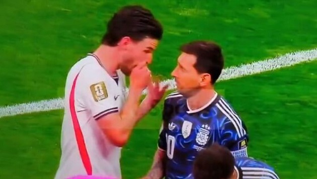 Rice đã có những lời qua tiếng lại với Messi. Ảnh Getty.