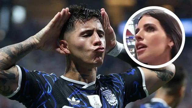 Bạn gái làm rõ cách ăn mừng bàn thắng gây chú ý của Enzo Fernandez. Ảnh: Getty Images