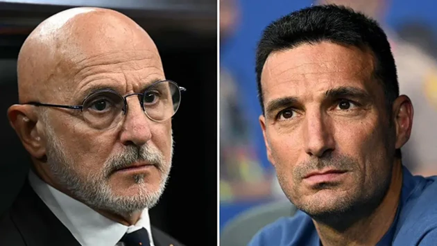 De la Fuente và Scaloni sẽ có cuộc đấu trí thú vị ở trận chung kết. Ảnh: Getty Images