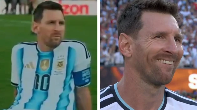 Phản ứng của Messi khi Argentina không thể bảo vệ ngôi vương World Cup trước Tây Ban Nha. Ảnh: BBC