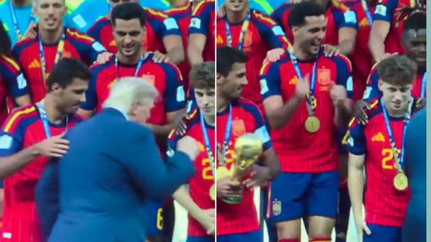 Ảnh bài viết Mikel Merino nhại lại điệu nhảy của Donald Trump trên bục trao giải