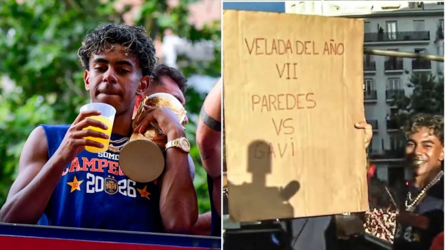 Ảnh bài viết Yamal "cà khịa" Paredes trong lễ ăn mừng vô địch World Cup của Tây Ban Nha
