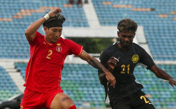 Malaysia nhọc nhằn đánh bại Myanmar với tỷ số 2-1. Ảnh: Facebook Liên đoàn bóng đá Myanmar.