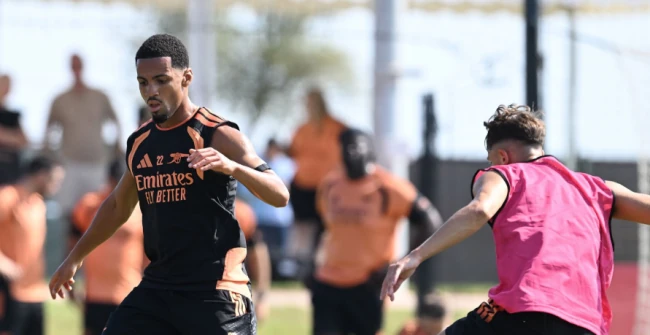 Các cầu thủ Arsenal rèn quân. Ảnh: Getty.