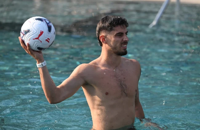 Havertz tập với bóng. Ảnh: Getty.