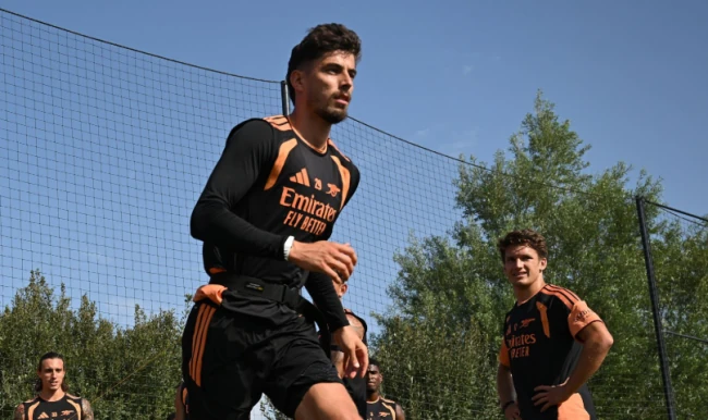 Havertz trên sân tập. Ảnh: Getty.