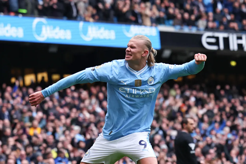 Perfect hat-trick cho thấy Haaland cực kỳ toàn diện. Ảnh: Getty Images.