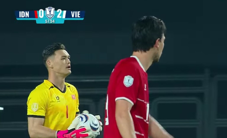 Thủ th&agrave;nh L&ecirc; Giang Patrik vẫn chưa để thủng lưới tại ASEAN Cup 2026. Ảnh chụp m&agrave;n h&igrave;nh (FPT Play).