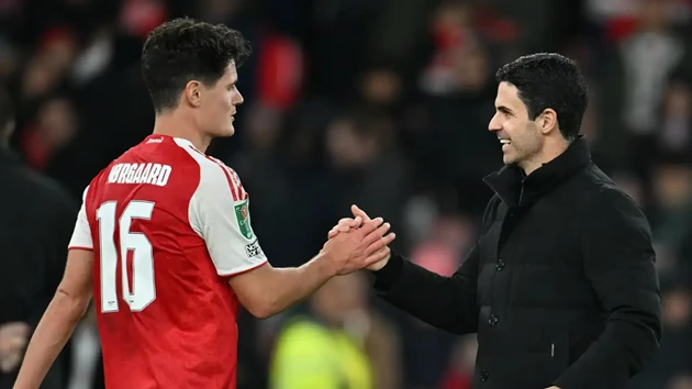 Norgaard chia tay HLV Arteta chỉ sau 1 mùa giải. Ảnh: CLB Arsenal