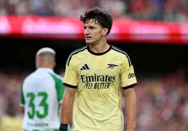 Christos Tzolis cho thấy tiềm năng trong màu áo Arsenal. Ảnh: Getty Images