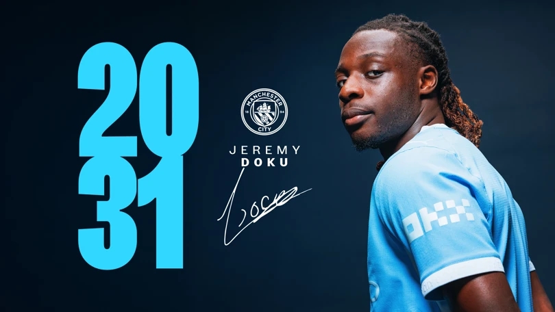 Ảnh bài viết Man City chính thức trói chân Jeremy Doku đến 2031
