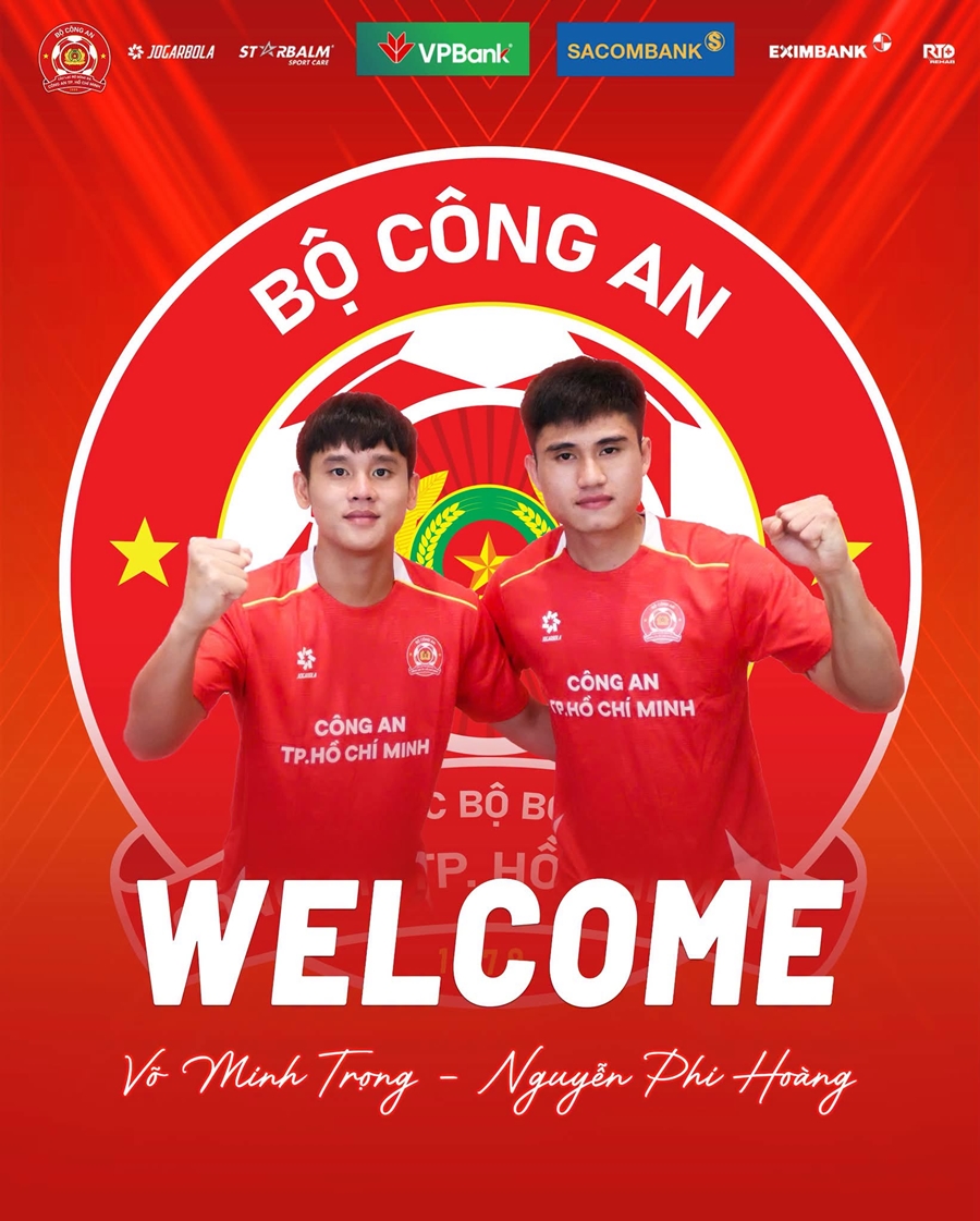 CA TP.HCM x&aacute;c nhận 2 bản hợp đồng V&otilde; Minh Trọng v&agrave; Nguyễn Phi Ho&agrave;ng. Ảnh: C&acirc;u Lạc Bộ B&oacute;ng Đ&aacute; C&ocirc;ng An TP. Hồ Ch&iacute; Minh.