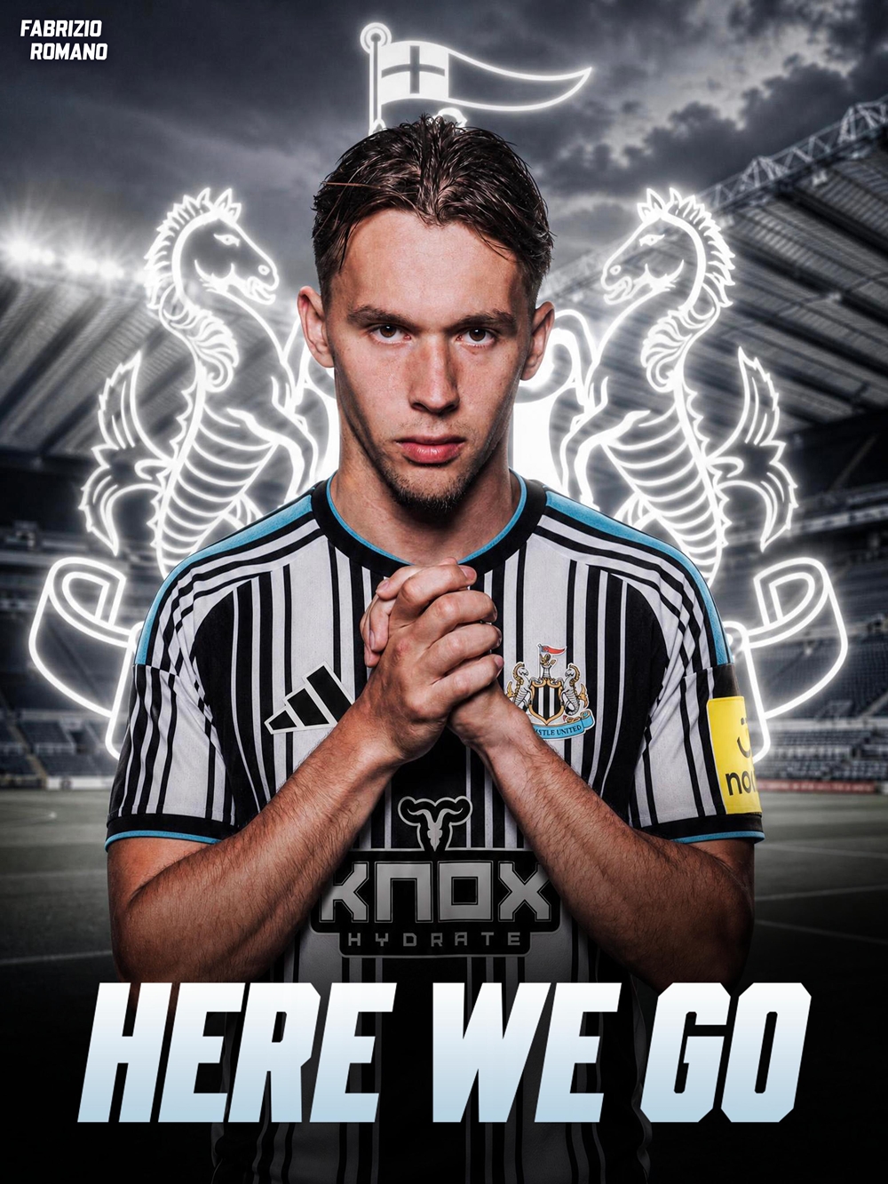 Amar Dedic được cho đã đạt thỏa thuận gia nhập Newcastle. Ảnh: Fabrizio Romano/X.com.