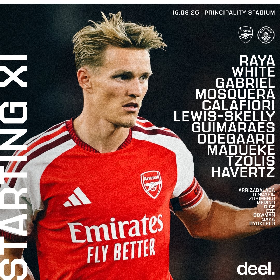 Danh sách thi đấu của Arsenal ở Siêu cúp Anh 2026. Ảnh: Arsenal FC.