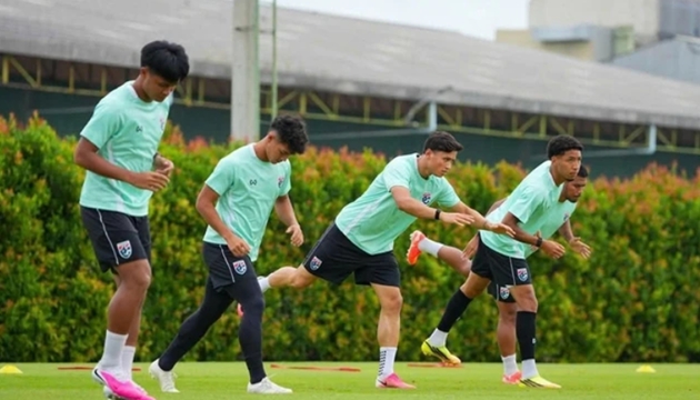 Thái Lan sẵn sàng cho trận chung kết lượt đi ASEAN Cup 2026. Ảnh: FAT