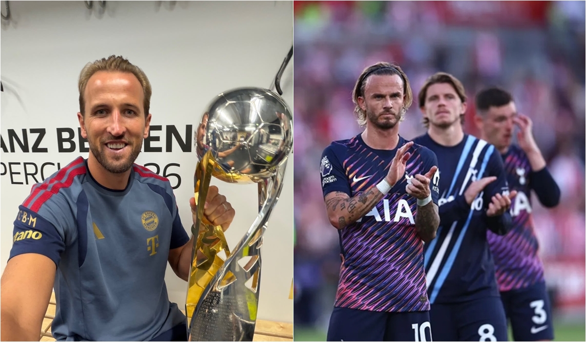 Harry Kane giành danh hiệu Siêu cúp Đức cùng Bayern Munich trong ngày Tottenham thảm bại. Ảnh: Harry Kane/Tottenham Hotspur FC.