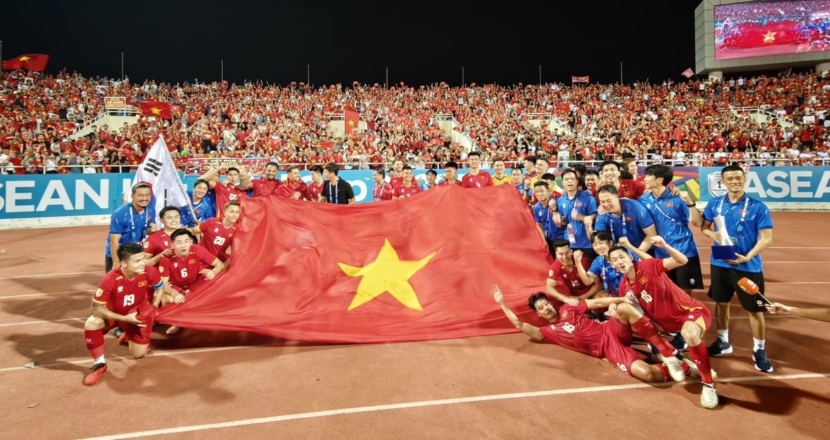 Việt Nam l&ecirc;n ng&ocirc;i v&ocirc; địch ASEAN Cup 2026. Ảnh: VFF.