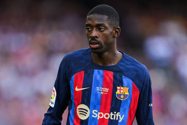 Dembele cập bến Camp Nou, mang theo kỳ vọng khổng lồ. Ảnh: David Ramos/Getty.