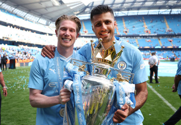 Manchester City sẽ tái ngộ Rodri và Kevin De Bruyne. Ảnh: Alex Livesey - Danehouse/Getty Images
