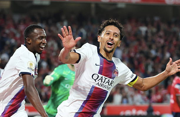 Marquinhos giúp PSG nhọc nhằn cầm hòa Lille. Ảnh: Xavier Laine/Getty Images