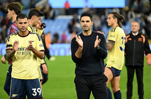 Arteta hài lòng về màn trình diễn của Arsenal. Ảnh: Stuart MacFarlane/Arsenal FC via Getty Images.