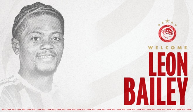 Leon Bailey đ&atilde; cập bến giải Thổ Nhĩ Kỳ. Ảnh: Olympiacos.