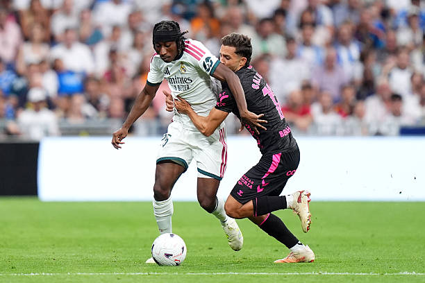 Yan Diomande gây ấn tượng tại Real Madrid dù chưa đá chính. Ảnh: Angel Martinez/Getty Images