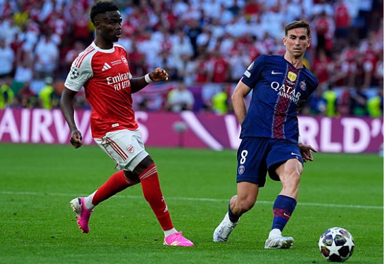 PSG đánh bại Arsenal để bảo vệ thành công ngôi vương UCL mùa trước. Ảnh: Glenn Gervot - PSG / PSG via Getty Images.
