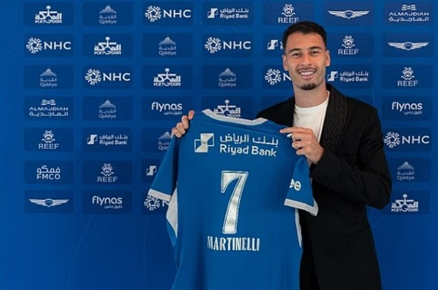 Martinelli mang về số tiền kỷ lục cho Arsenal. Ảnh: X của Al-Hilal.