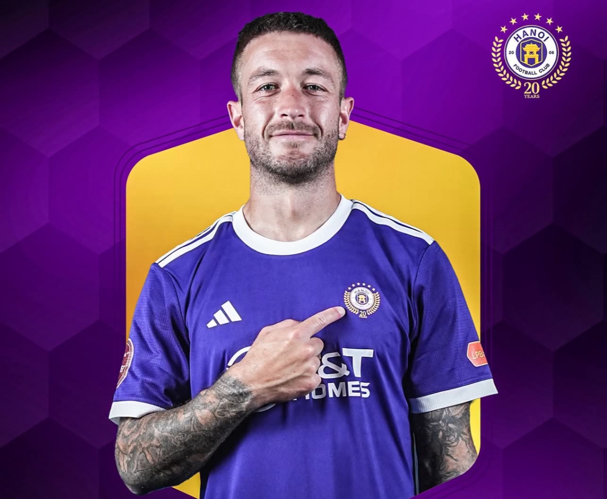 Hà Nội vừa chào đón nhiều tân binh chất lượng như Adam Taggart. Ảnh: Hà Nội FC.