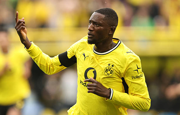 Serhou Guirassy l&agrave; nh&acirc;n tố đ&aacute;ng ch&uacute; &yacute; của Dortmund. Ảnh: Christof Koepsel / Getty Images.