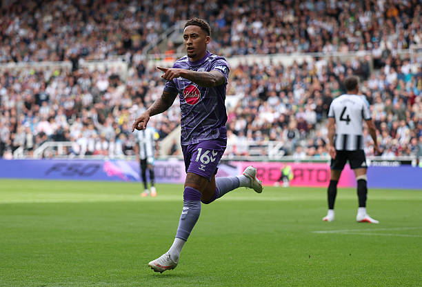 Marcus Tavenier chớp thời cơ dứt điểm trong v&ograve;ng cấm để gi&uacute;p Bournemouth vươn l&ecirc;n dẫn trước Newcastle. Ảnh: Stu Forster / Getty Images.