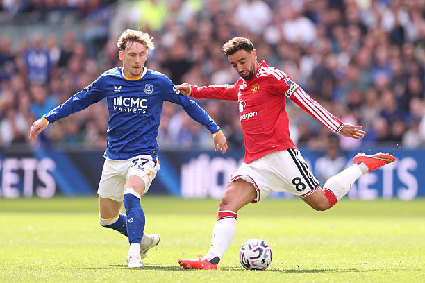 Sau 6 pha dứt điểm, Man Utd mới có 1 lần đưa bóng đi trúng đích. Ảnh: Carl Recine/Getty Images.