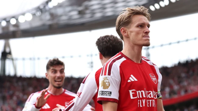 Odegaard chơi xuất thần. Ảnh: Justin Setterfield/Getty Images.