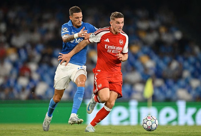 Viktor Gyokeres (6,7): Bị cô lập trước hàng phòng ngự Napoli và nhận được rất ít sự hỗ trợ trong suốt trận đấu. Ảnh: Arsenal.